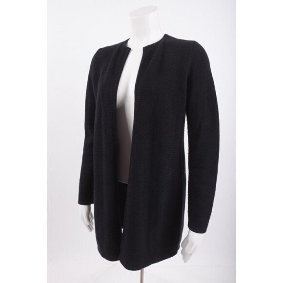 Talbots Womans Cardigan Sweater Coat Size P 0-2 Petite Black Open Front - Picture 3 of 6